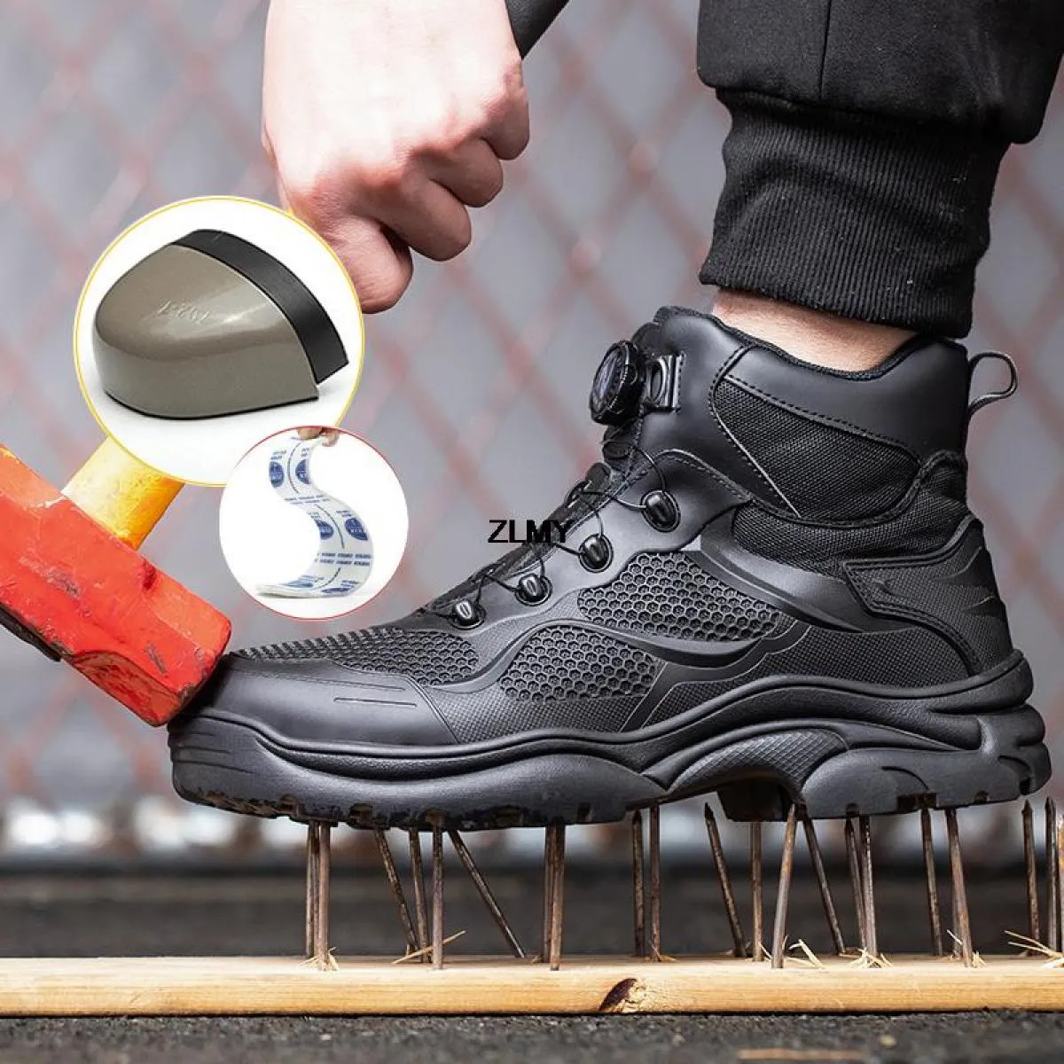 Stivali antinfortunistici da lavoro indistruttibili Scarpe antinfortunistiche da costruzione da uomo Anti Smash Anti Stab Proteg