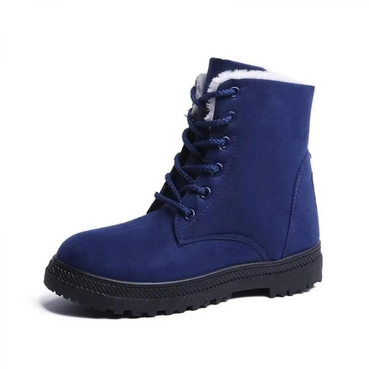 Stivali moderni alla caviglia in pelle scamosciata di mucca 2023 Vendita calda piatta con scarpe da donna Stringate Punta tonda