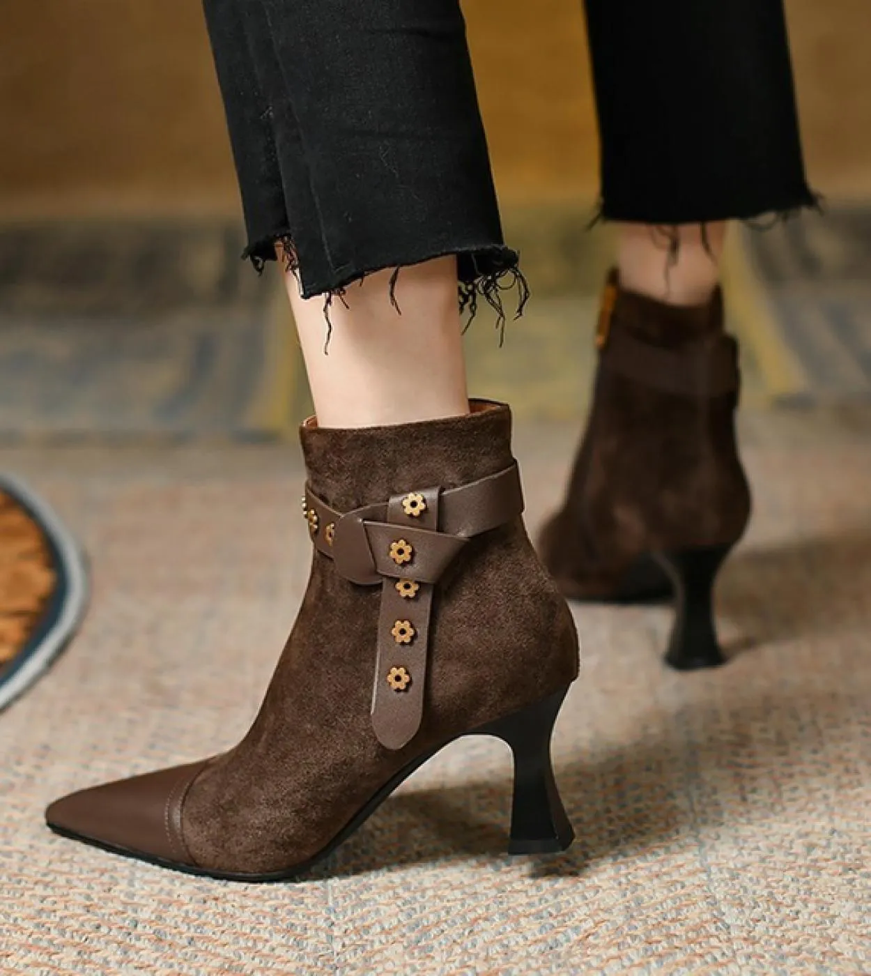 Taglia 34 40 Design con fibbia Moda Stivali da donna in vera pelle morbida Scarpe invernali Scarpe da passeggio da strada Stival