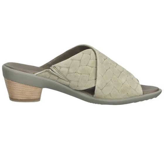 Think! Ciabatte da donna, sandali in vera pelle, pantofole dall'aspetto intrecciato, scarpe slip-on 3-000594-7000 verde
