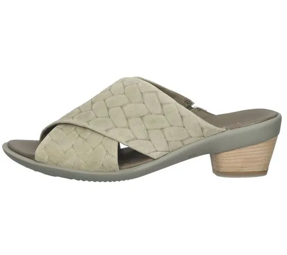 Think! Ciabatte da donna, sandali in vera pelle, pantofole dall'aspetto intrecciato, scarpe slip-on 3-000594-7000 verde