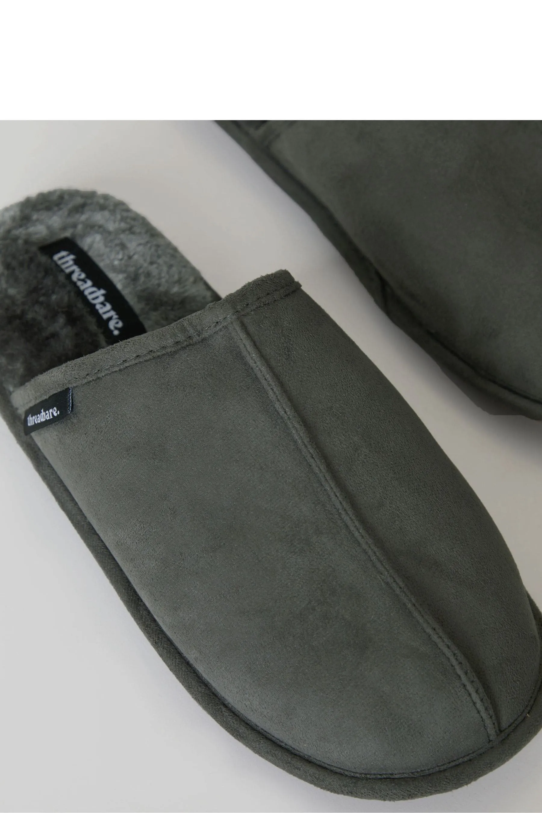 Threadbare - Pantofole in camoscio sintetico con fodera in pelliccia sintetica e Pantofole