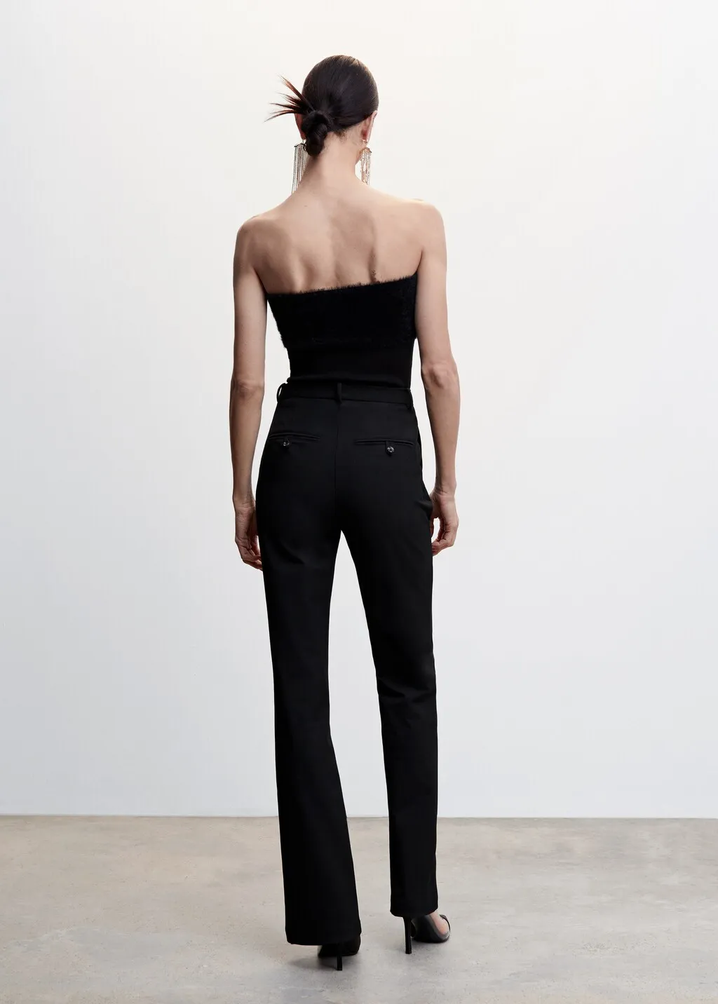 Top bandeau dettaglio in pelliccia