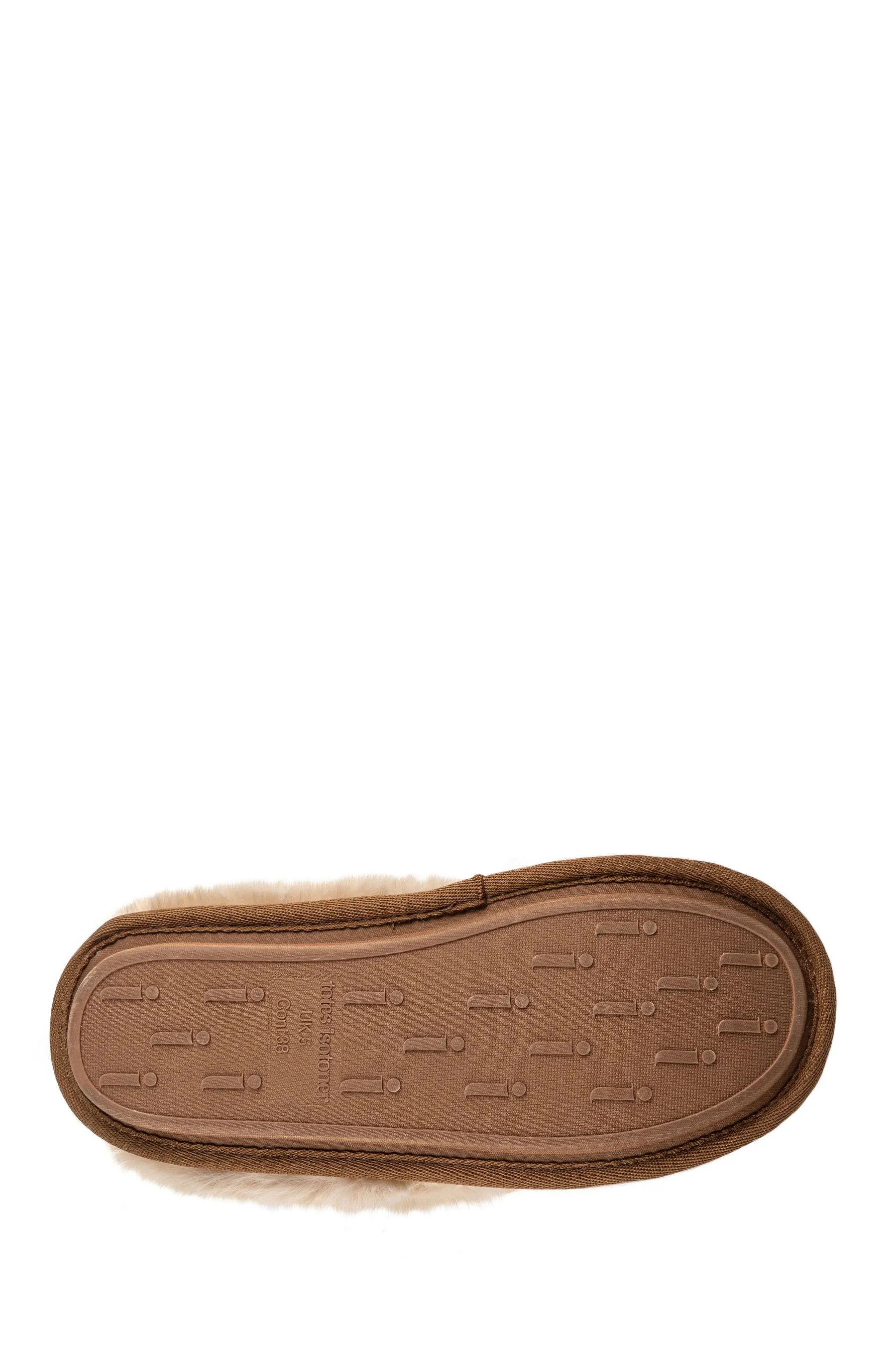 Totes - Isotoner - Pantofole in vero camoscio con polsini in pelliccia sintetica