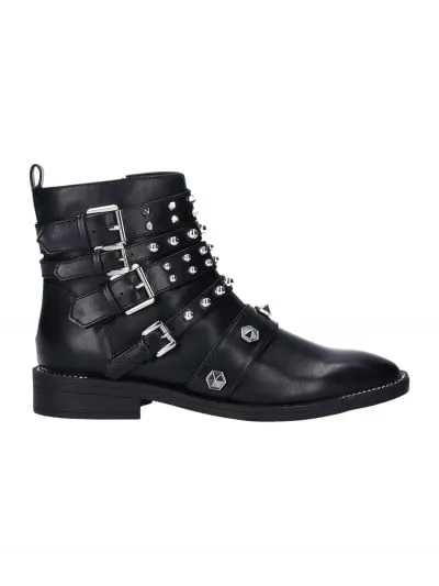 Tronchetti biker con borchie Nero