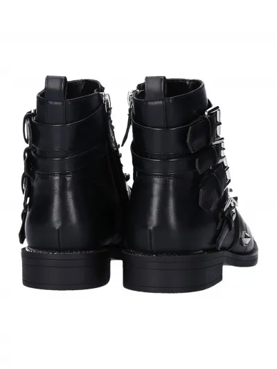 Tronchetti biker con borchie Nero