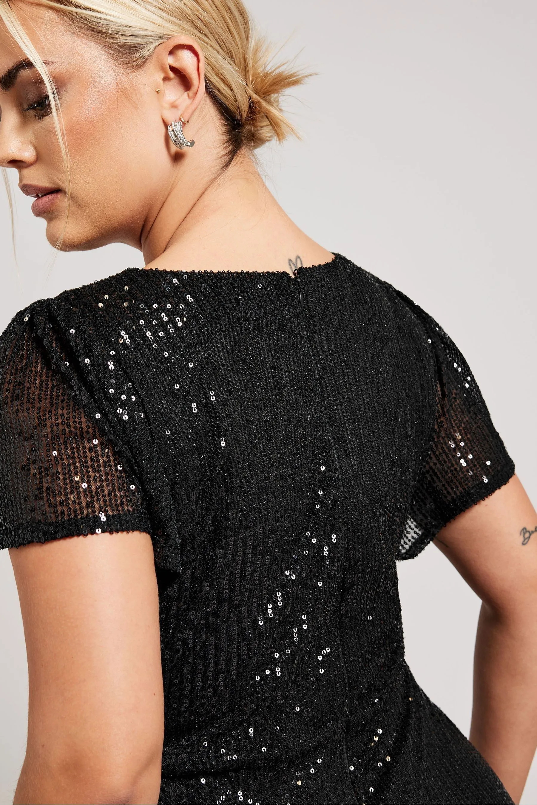 Yours Curve Paillettes - Abito a trapezio a portafoglio