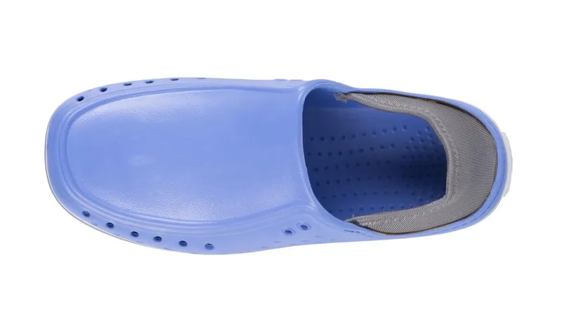 Zoccolo unisex in EVA, ultraleggero, ergonomico, anatomico con tallone elastico Celeste