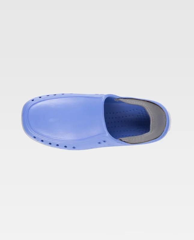 Zoccolo unisex in EVA, ultraleggero, ergonomico, anatomico con tallone elastico Celeste